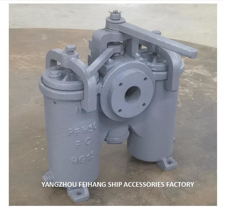 Scheepsbouw Duplex oliezeven 5A-50A JIS F7208 (H-type) Lichaam Gietijzeren filterpatroon Roestvrij staal