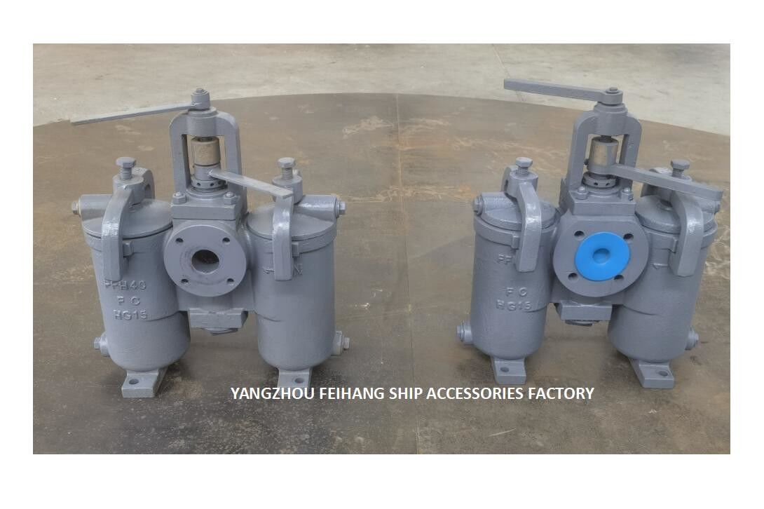 Scheepsbouw Duplex oliezeven 5A-50A JIS F7208 (H-type) Lichaam Gietijzeren filterpatroon Roestvrij staal