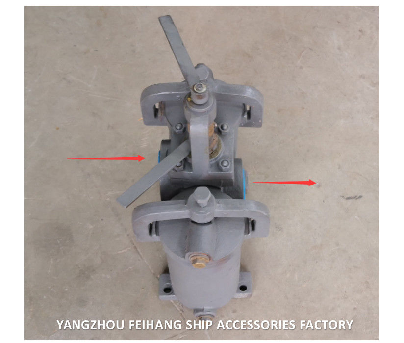 Marine Duplex Oliezeef JIS F7208 Model 5K-65A Lichaam Gietijzeren filterpatroon Roestvrij staal