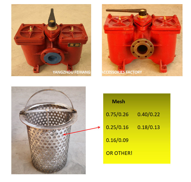 Van de de Zuigingsfilter van de Stookoliepomp Duplex de Zeefmodel: De Patroon van de het Gietijzerfilter van het A80-0.75/0.26cb/t425-94 Lichaam Roestvrij S