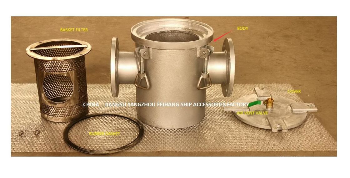 Het Model van zeewaterzeven: Van het het LichaamsKoolstofstaal van AS125 CB/T497-2012 zonnebaadt Hot-Dip Gegalvaniseerde de Filterpatroon Type