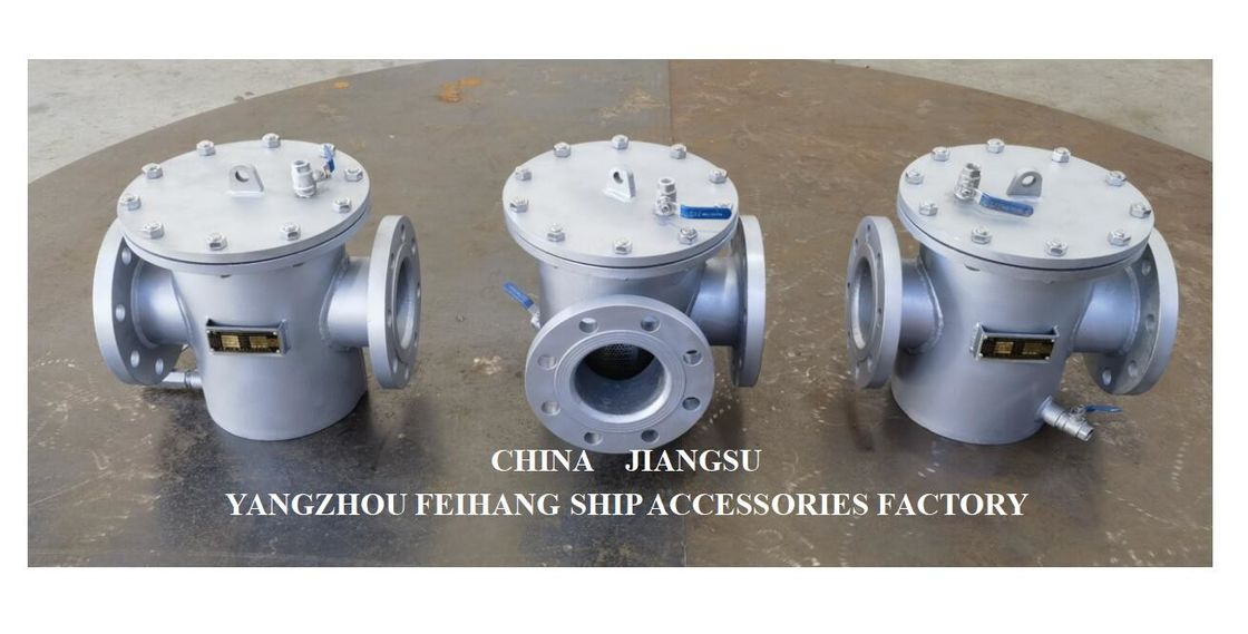 Straight Through Type Filter voor zeewater uit roestvrij staal AS125 PN1.0 CB/T497-2012 Mesh 150um