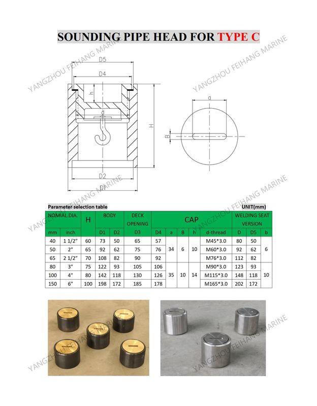 Maritieme watertank-soondkop - watertankdeksoondkop - watertanksoondop-inspuitkop C65 Cb/T3778-99