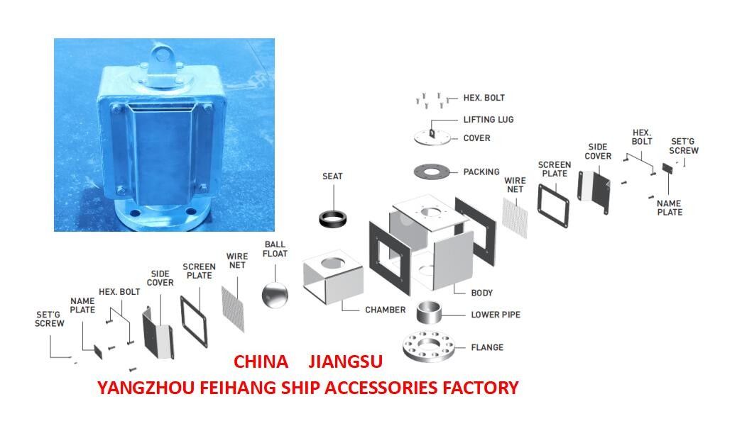 Watertank ballen drijvende type Marine Air Vent Head BOX Type -Feihang Marine