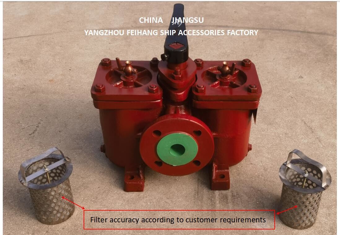 Duplex strainer model:AS50-0.40/0.22 Cb/T425-94 Voor zuigfilter met smeeroliepomp