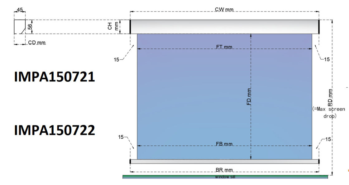 IMPA150721-Zonne-schaduwen lente rol type De automatische positionering en werking van de lente zijn handig