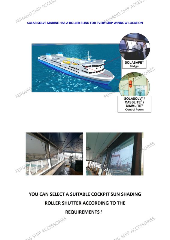 Marine Solar Shades Spring Roller Type IMPA150721 De automatische positionering en werking van de lente zijn handig
