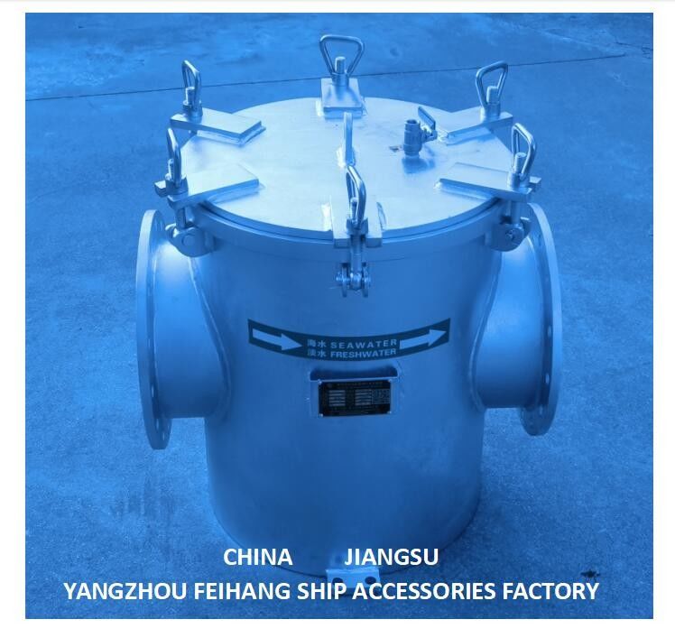 Marine waterfilter As250 Cb/T497 van koolstofstaal gegalvaniseerd lichaam, roestvrijstalen filterpatroon, mesh-5mm
