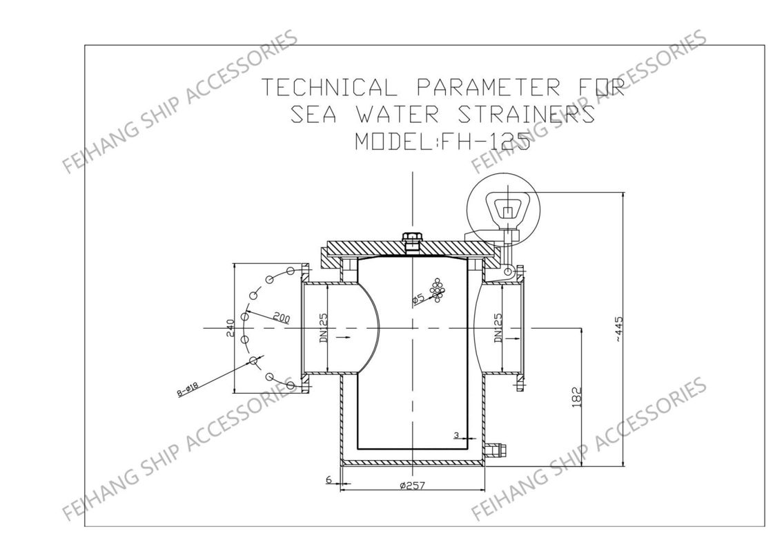 Zeewater Grob watermodel As125 Cb/T497 Filter met roestvrijstalen mazzellement voor schip