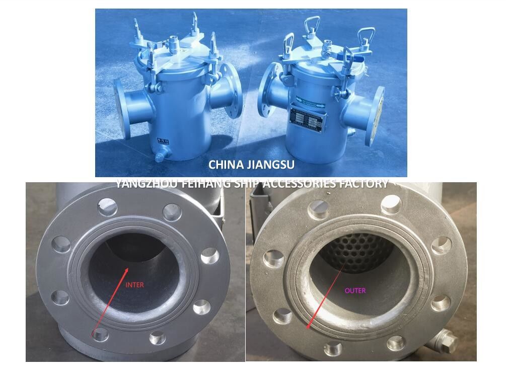 AS80 CB/T497 Zeewaterfilter van roestvrij staal - Maritiem enkelvoudig zeewaterfiltermodel
