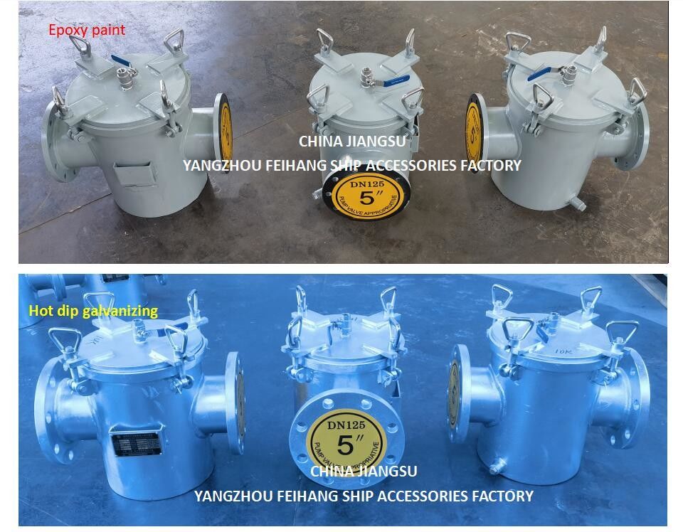 Model As125 CBM1061-81 Straight Through Type Sea Water Strainers Lichaam gegalvaniseerd, met filterscherm van roestvrij staal