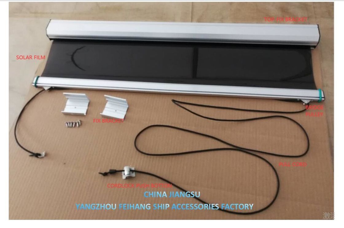 Maritieme zonne-schaduw Anti-Glare Zonne-scherm Roller Blind Polyester schaduwfilm in Bronzen kleur