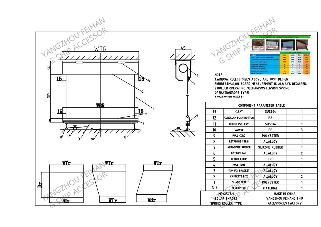 MARINE SOLAR SHADE & ANTI-GLARE SUNSCREEN ROLLER BLIND-YANGZHOU FEIHANG SHIP ACCESSORIES FACTORY. De Commissie heeft de Commissie verzocht om een voorstel in te dienen voor een verordening tot wijziging van Verordening (EG) nr. 45/2001 van het Europees Parlement en de Raad betreffende de bescherming van de gezondheid van de werknemers in de visserijsector.