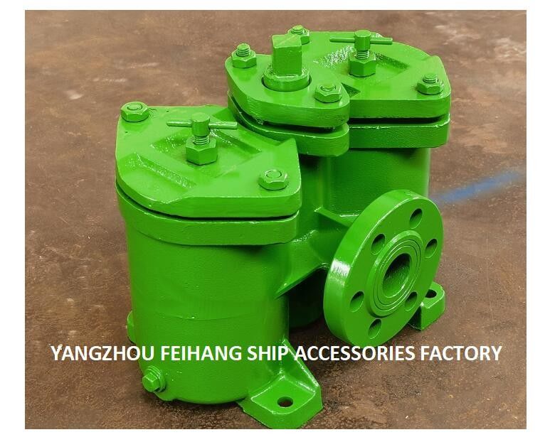 Marine Duplex-oliefilters model As32-0.4/0.22 Cb/T425-94 Marine Duplex-oliefilters rechthoekig gietijzeren lichaam