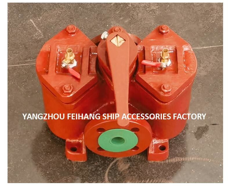 Marine Duplex-oliefilters model As32-0.4/0.22 Cb/T425-94 Marine Duplex-oliefilters rechthoekig gietijzeren lichaam