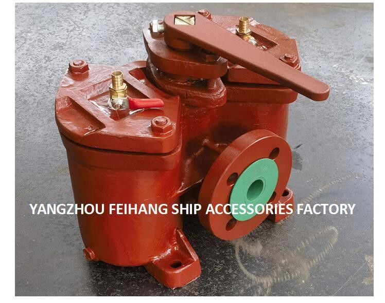 Duplex-oliefilters Model:AS32-0.40/0.22 Cb/T425-94 Voor smeeroliepomp, rechte type, gietijzeren lichaam, met filterelement,