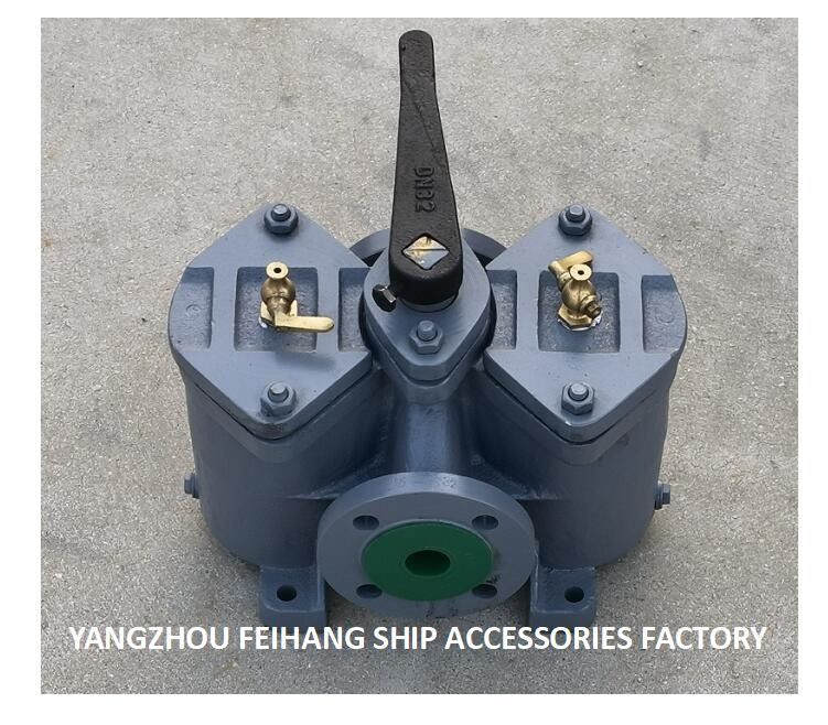 Duplex-oliefilters Model:AS32-0.40/0.22 Cb/T425-94 Voor smeeroliepomp, rechte type, gietijzeren lichaam, met filterelement,