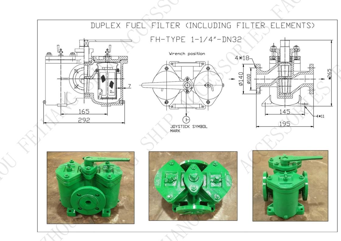 FH16032 CB/T425 Duplex oliezuigers met inbegrip van filterelementen met flensaansluiting
