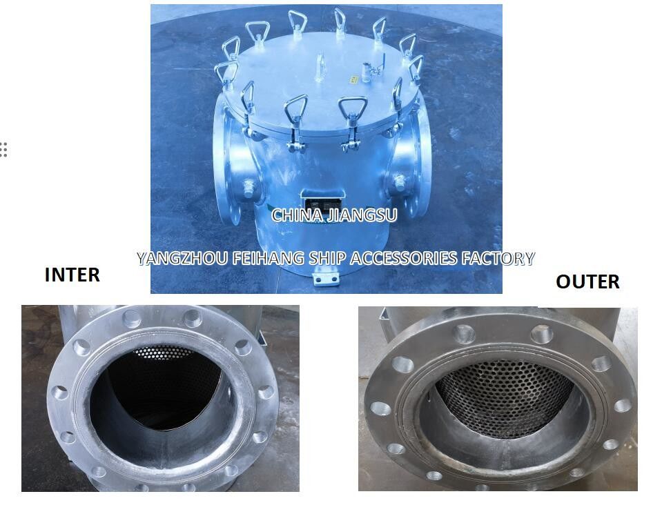 Simplex zeewaterstrainer behuizing model AS250 CB/T497-1994 koolstofstaal lichaam met variabele roestvrijstalen filter