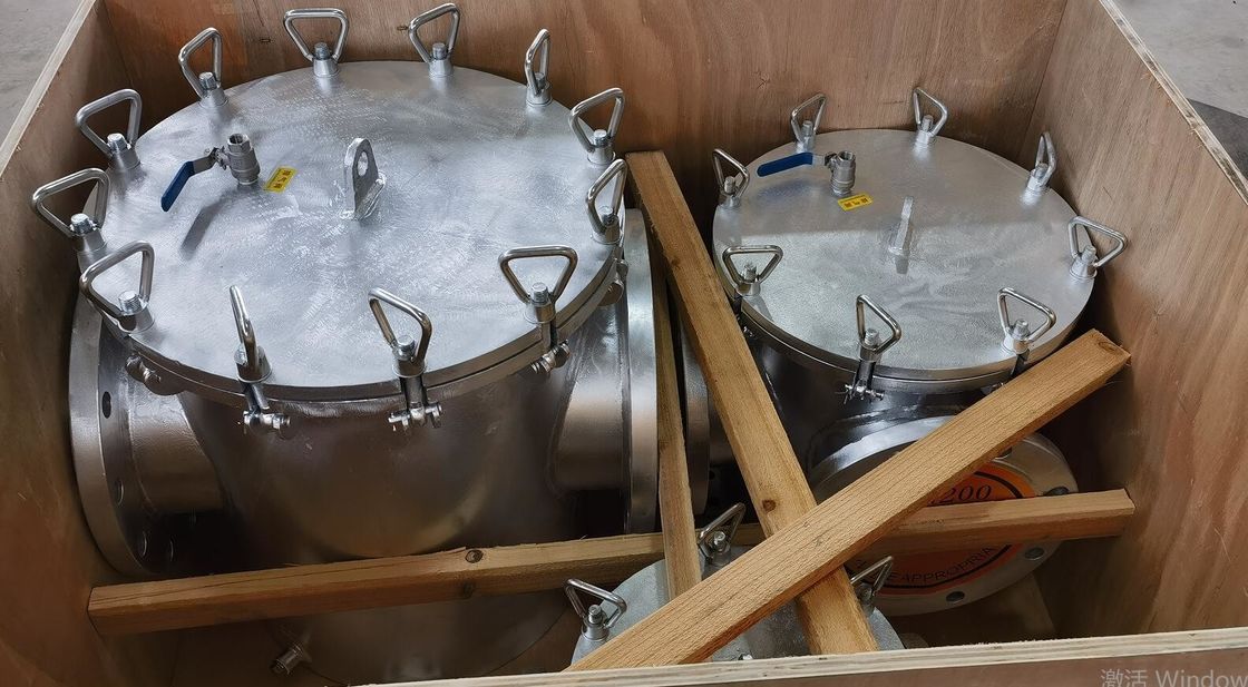 Maritiem grofwaterfilter AS250 CB/T497 Carbon Steel gegalvaniseerd lichaam, roestvrijstalen filterscherm, mesh-8mm