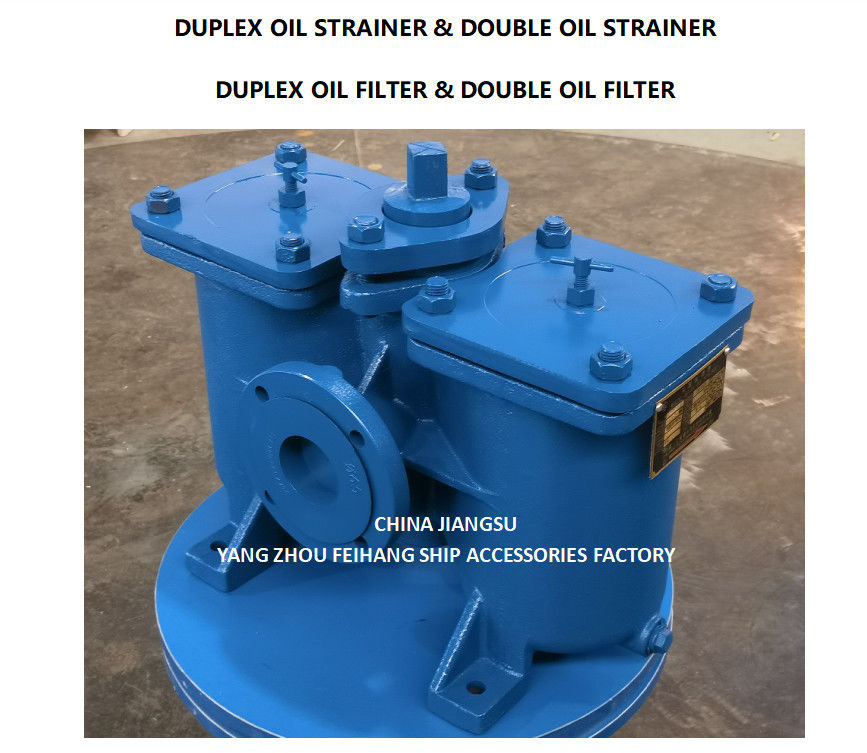 LAGDruk DUPLEX OIL STRAINER MODEL AS65 CB/T425 GEGASTE ijzeren lichaam met filterscherm van roestvrij staal
