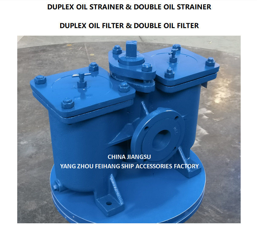 LAGDruk DUPLEX OIL STRAINER MODEL AS65 CB/T425 GEGASTE ijzeren lichaam met filterscherm van roestvrij staal