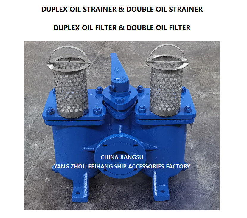 LAGDruk DUPLEX OIL STRAINER MODEL AS65 CB/T425 GEGASTE ijzeren lichaam met filterscherm van roestvrij staal