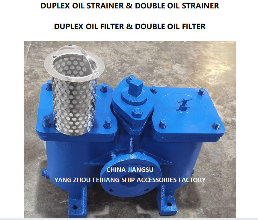 LAGDruk DUPLEX OIL STRAINER MODEL AS65 CB/T425 GEGASTE ijzeren lichaam met filterscherm van roestvrij staal