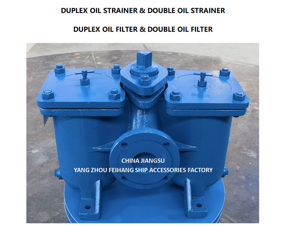 LAGDruk DUPLEX OIL STRAINER MODEL AS65 CB/T425 GEGASTE ijzeren lichaam met filterscherm van roestvrij staal