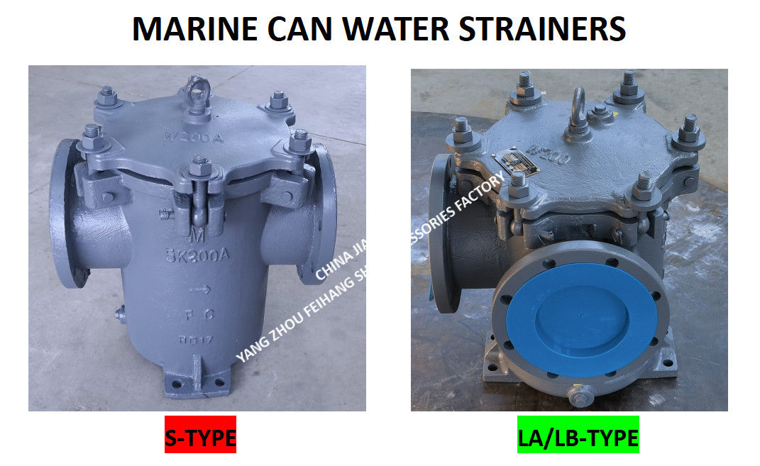 Marine Can Water Strainer 5K-200A S-TYPE JIS F7121-1996 Flens Gegooid ijzeren kan waterfilter 5K-200A LA-TYPE