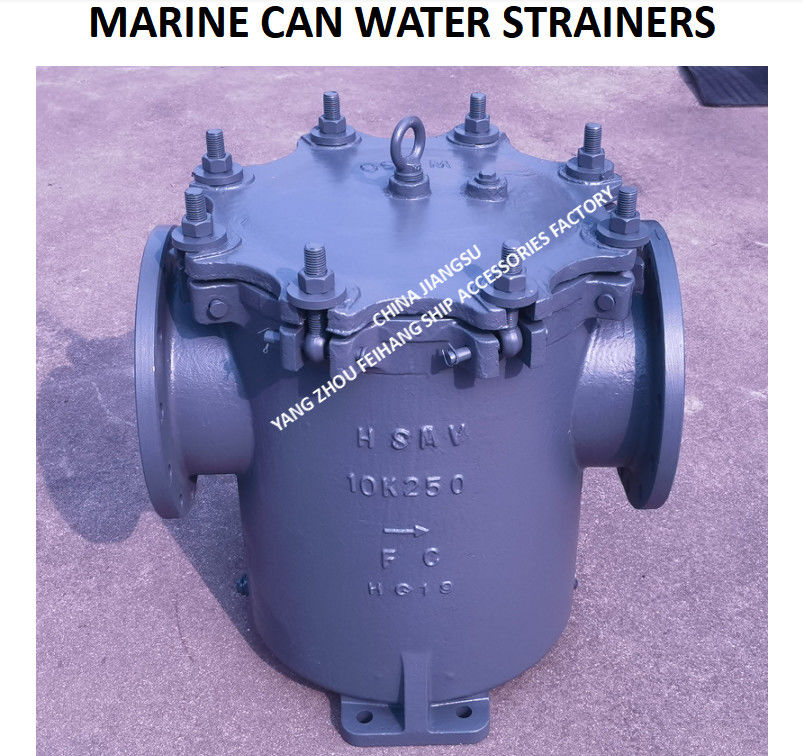 Marine Jis F7121 Flange Cast Iron Can Water Filter Model 5K-300A S-type Filter Mesh 4mm