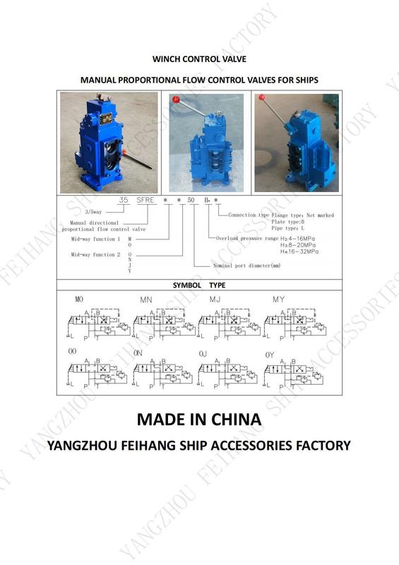 Productkenmerken voor 35SFRE WINCH CONTROL VALVE & Marine Manual Proportional Flow Direction Compound Valve 35SFRE-MO25