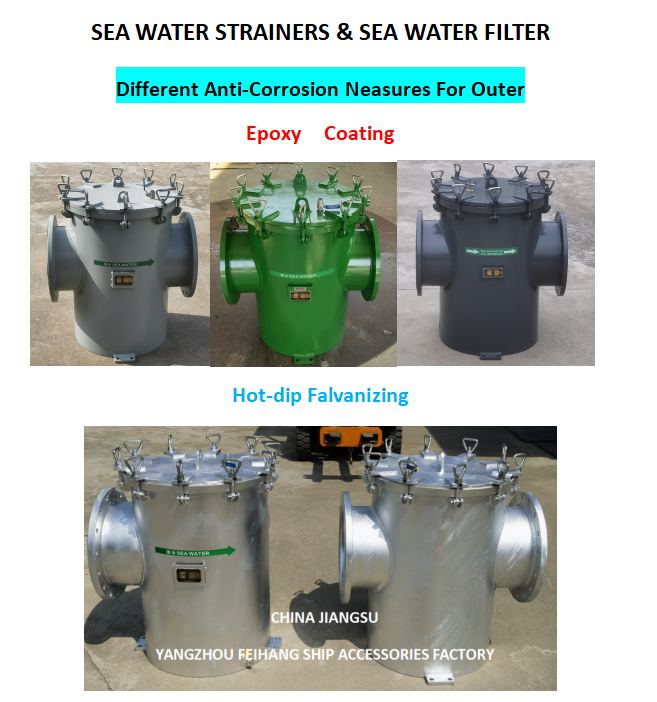 Zeewaterfilter - Grofwaterfilter voor Hulpwerktuigen AS300 CB/T497-2012 Behuizing - Thermisch verzinkt Filterpatroon - Roestvrij staal