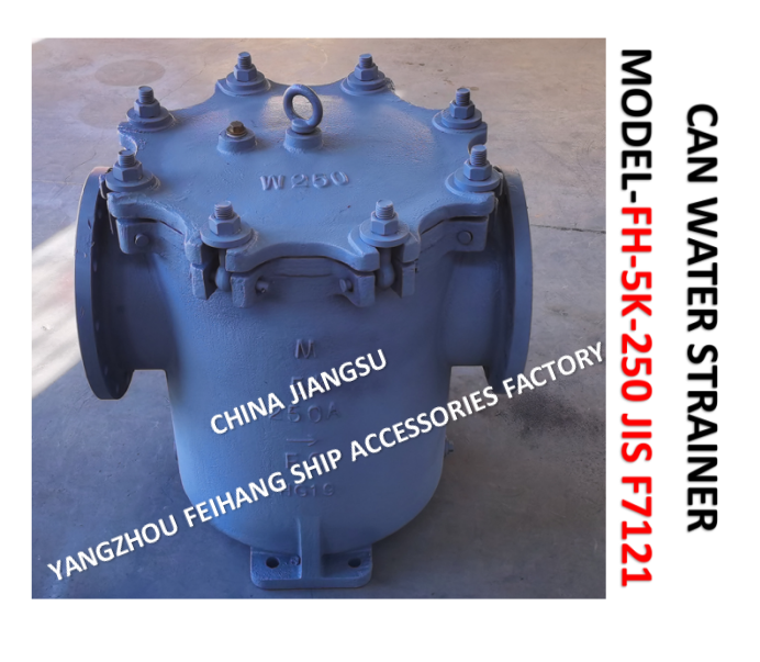 IMPA872011FH-5K-250A MARINE CAN WATER FILTERS-MARINE CAN WATER STRAINER MODEL:S-TYPE 5K-250A JIS F7121 BODY-CAST IRON FILTER-STAINLESS STEEL