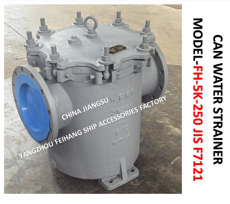 MARINE CAN WANTER STRAINERS FH-5K-250A-CAN WATER FILTERS JIS F7121 FH-5K-250A BODY - CAST IRON FILTER CARTRIDGE - STAINLESS STEEL