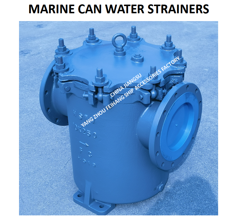 IMPA872011-CAN WATER STRAINERS JIS FH-10K-250A S-TYPE (JIS F7121) SIZE:FACE TO FACE 680MM, OD-400MM,PCD-355MM,BOLT 12*25MM,BODY-CAST IRON FILTER-STAINLESS STEEL